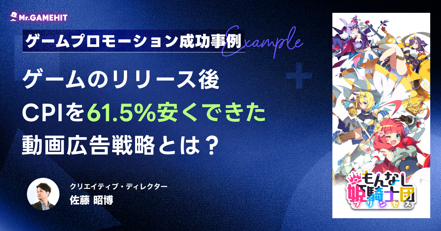 ゲームのプロモーションでCPIを61.5％安くできた動画広告戦略の成功事例のサムネイル画像