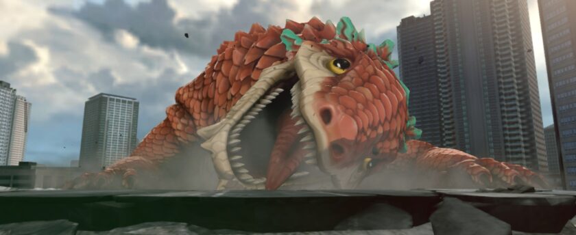 ゲーム「怪獣８号」敵が倒れている画面